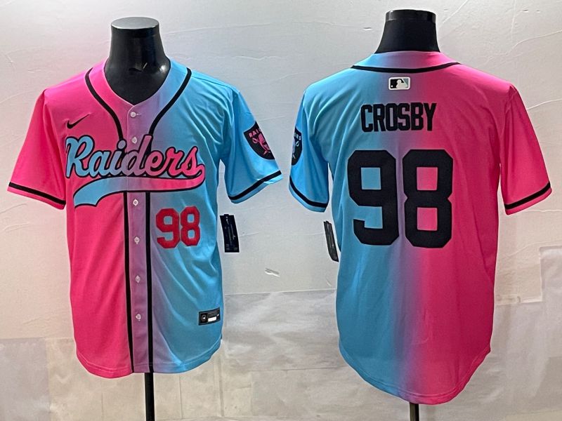 Men 2025 Oakland Raiders #98 Crosby Blue pink Nike Limited NFL Jersey style 003->nba hats->Sports Caps